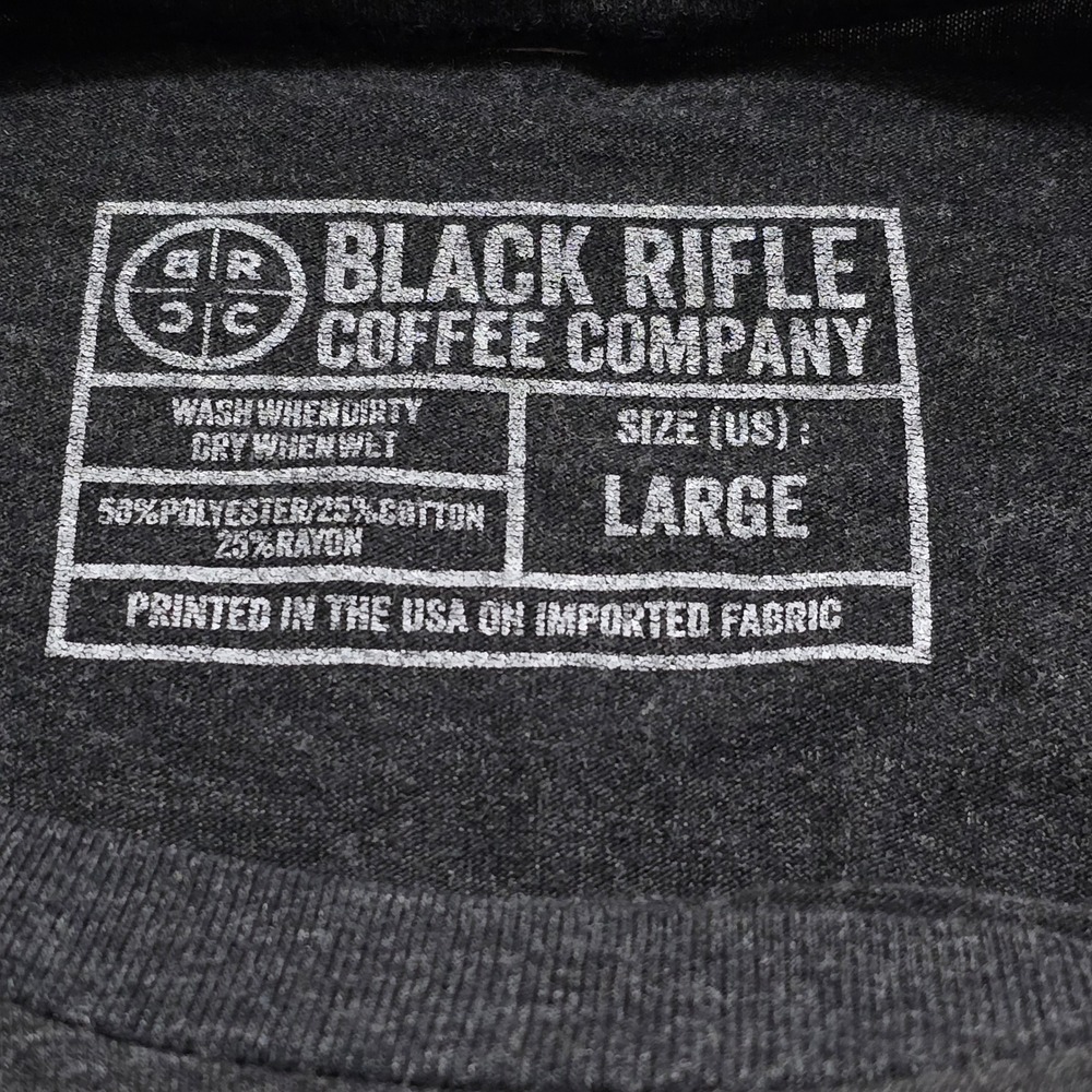 Black Rifle Coffee Mens AR-15 American Flag Graphic T-Shirt Charcoal L REPAIRED - Picture 2 of 9